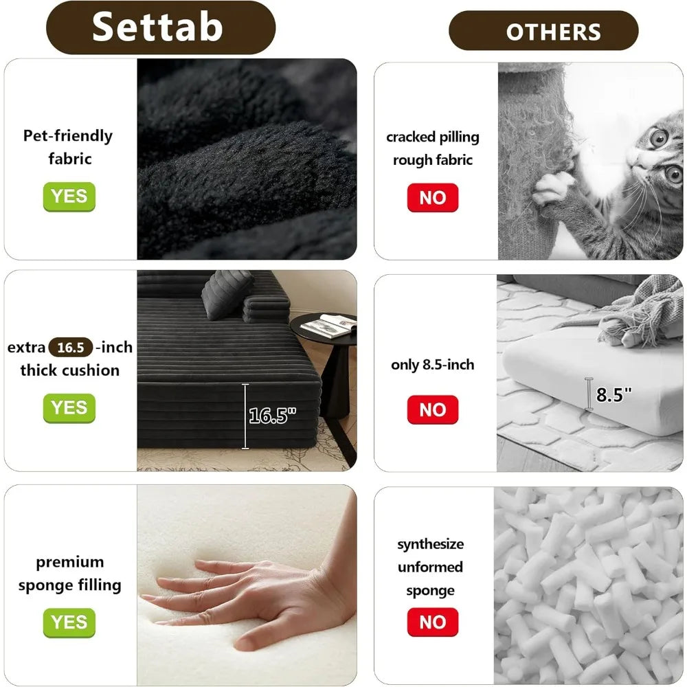 Modern Co Velvet Double Lounge Chaise Sofa Bed No Assembly