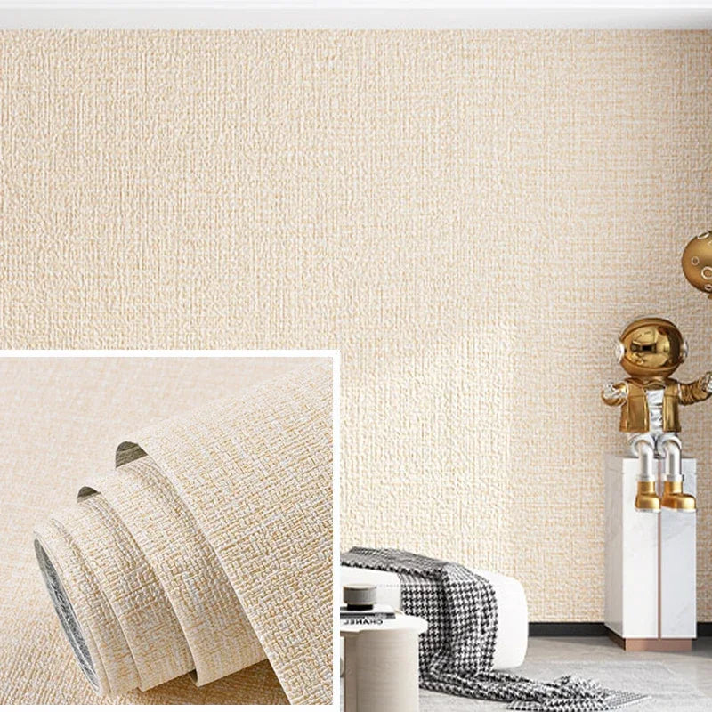 NONECN Linen 3D Foam Self Adhesive Wallpaper Waterproof