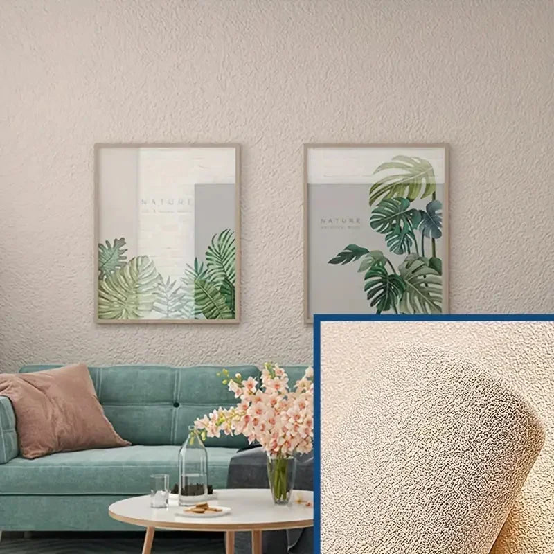 NONECN Linen 3D Foam Self Adhesive Wallpaper Waterproof