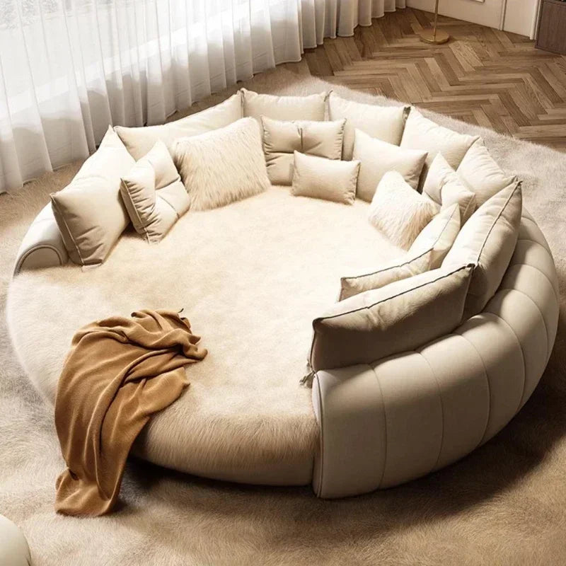 Italian Light Luxury Round Bed For Bedroom Wedding Letto Matrimoniale