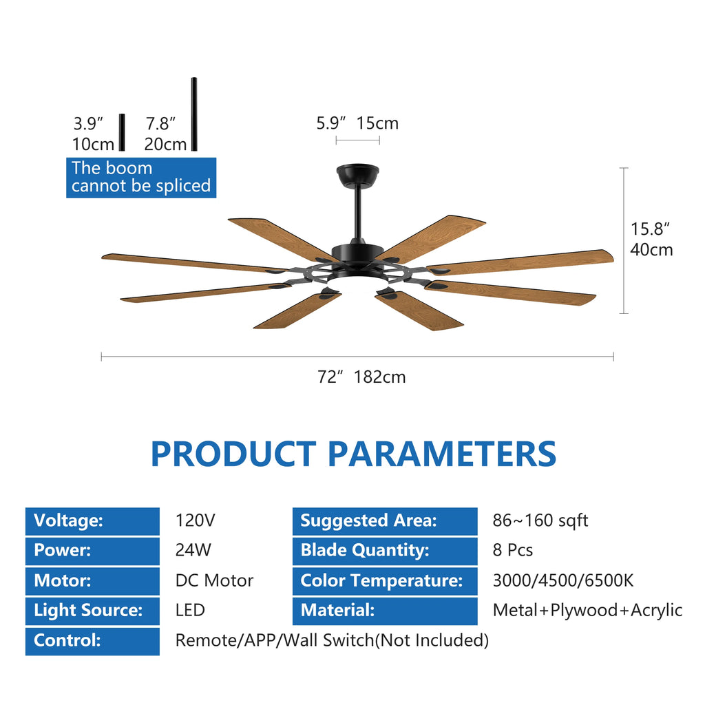 Ceiling Fans With Lights LED Remote Control Flush Mount Low Profile