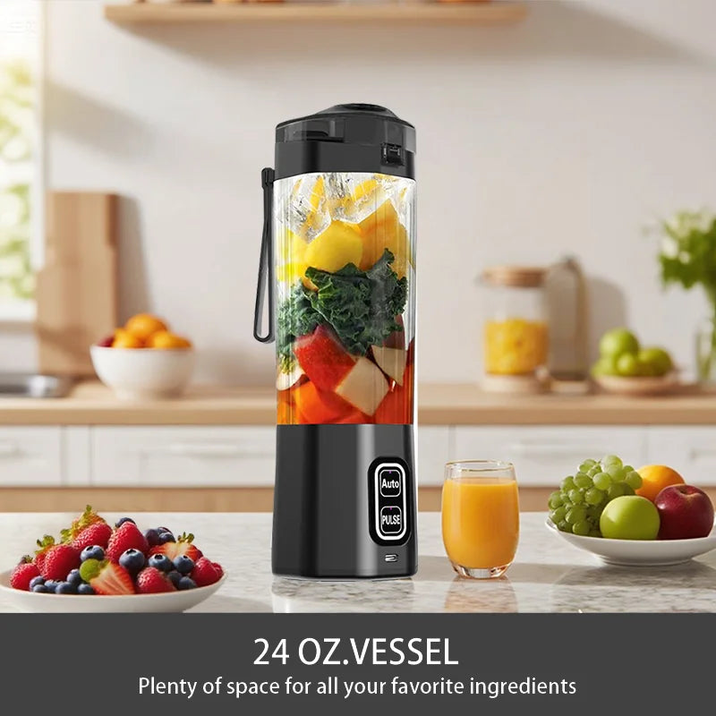 KIRAINAFLY Portable USB Rechargeable Juicer Blender 6 Blades