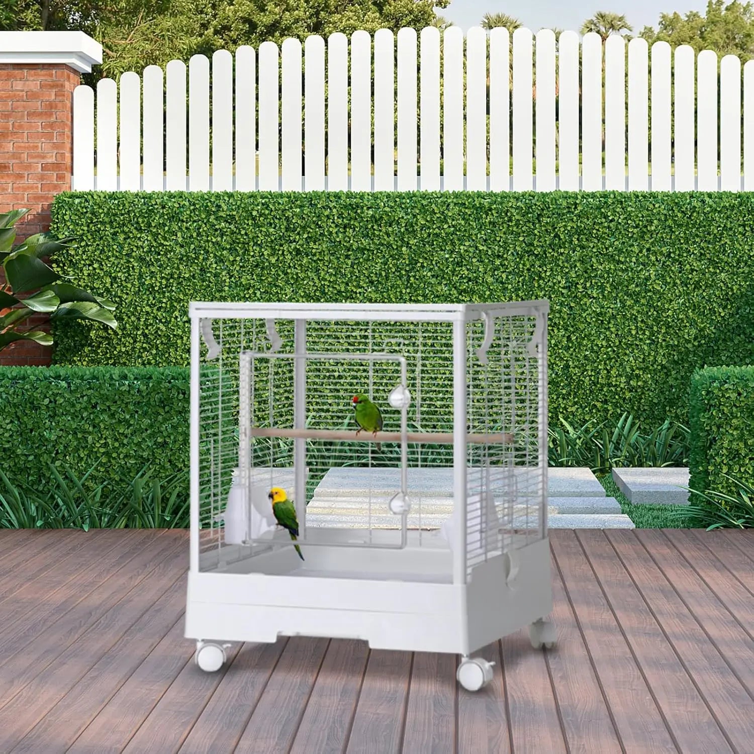 Bird Cage With Rolling Stand for Parrots and Finches