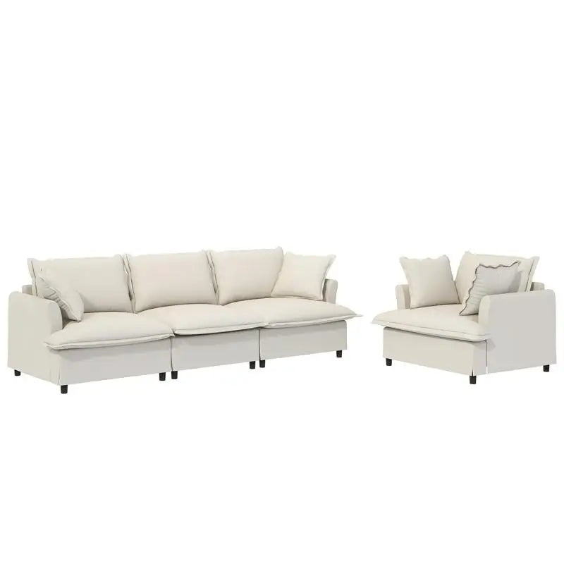 CN Sichuan Chenille Sofa Set With Throw Pillows Living Room