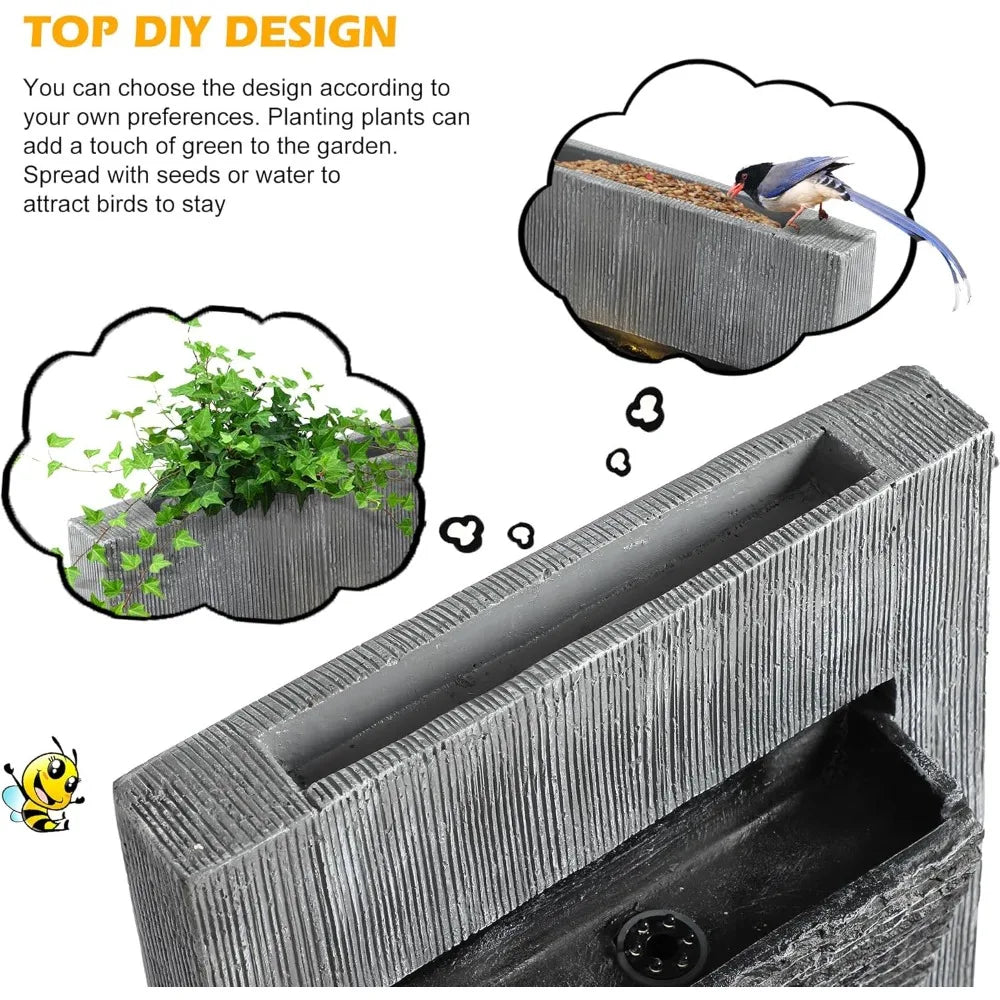 Cascading Rock Water Fountain for Outdoor Garden with Lights