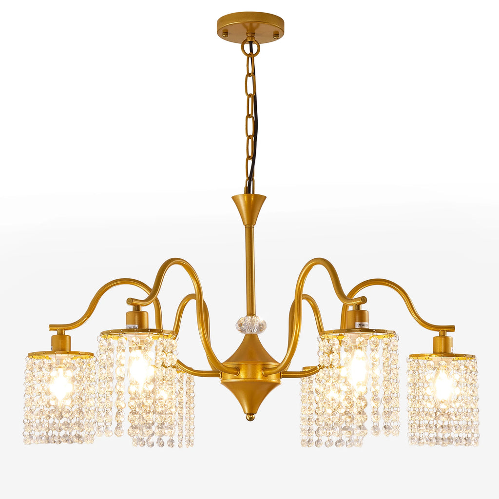 Long K9 Crystal Ceiling Chandelier For Kitchen Table Living Dining Room Bedroom Gold Crystal Branch Hanging Chandelier Lights