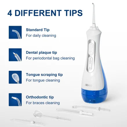Seago Electric Toothbrush And Water Flosser Rechargeable 8 Bristle Heads