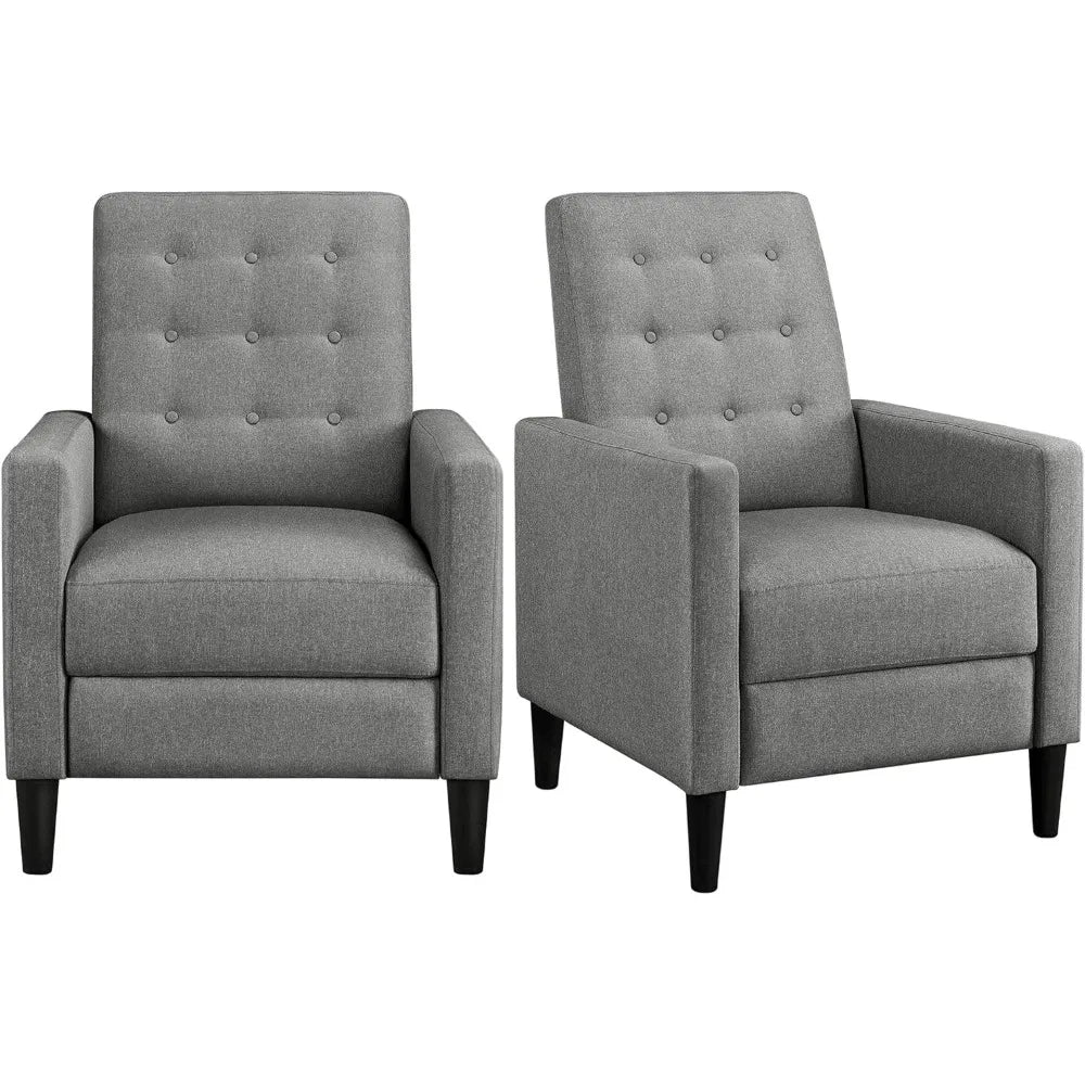 Fabric Mid Century Modern Recliner Chair With Adjustable Thick Cushion