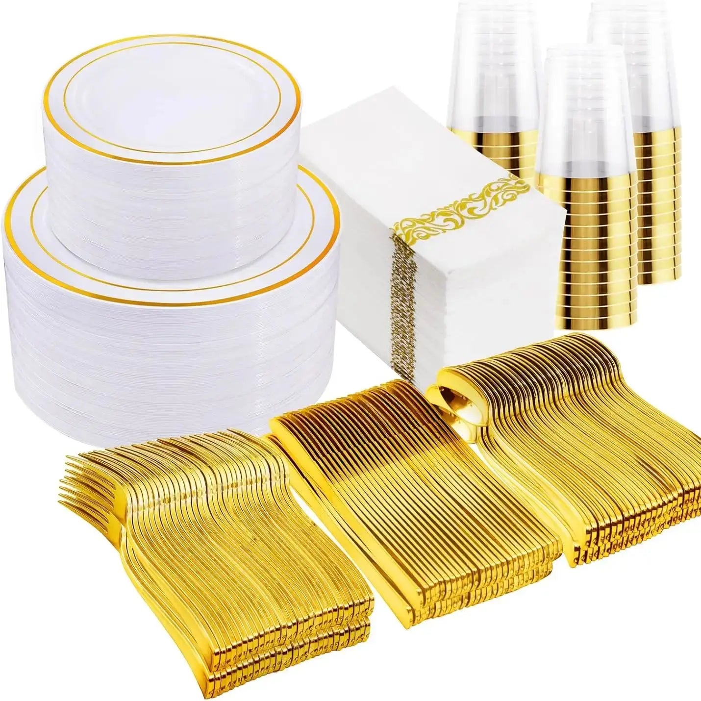 Dinnerware 350 Piece Heavy Duty Disposable Tableware Set