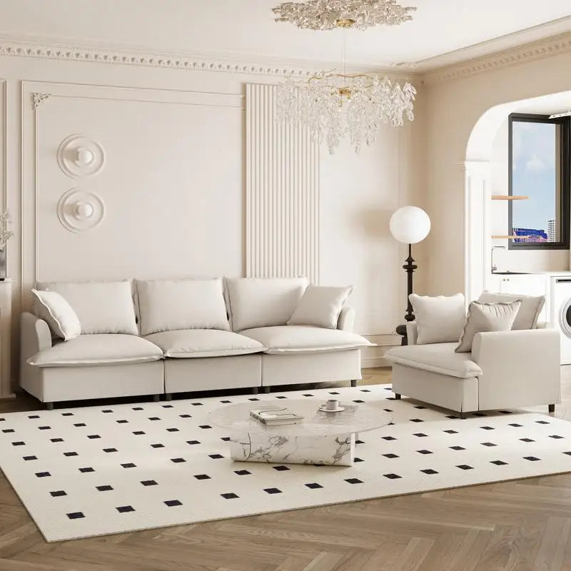 CN Sichuan Chenille Sofa Set With Throw Pillows Living Room