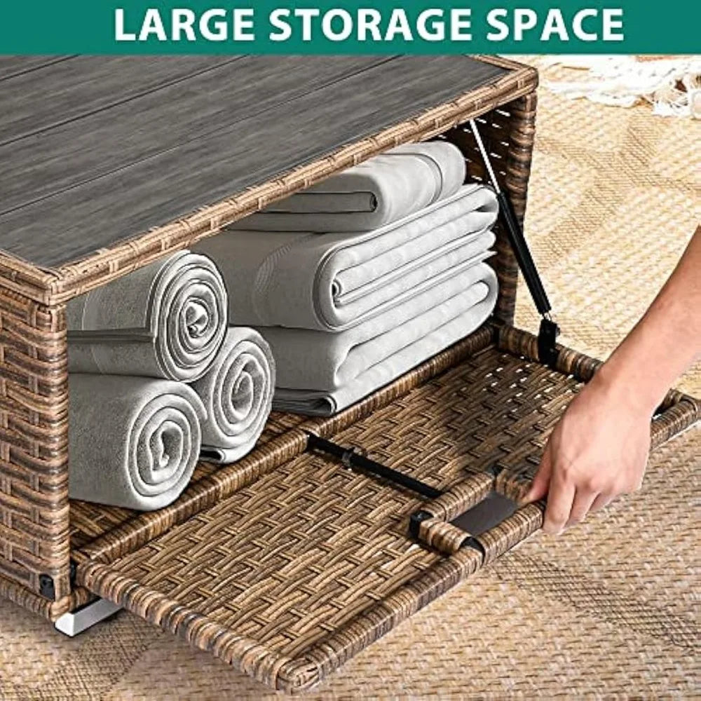 Filling Outdoor Wicker Daybed Set With Canopy And Cushions