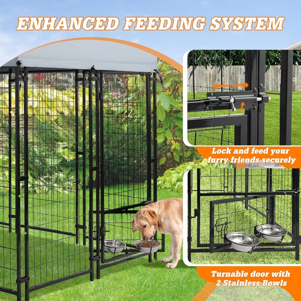 DAFIFY Heavy Duty Large Dog Kennel Playpen With UV Roof