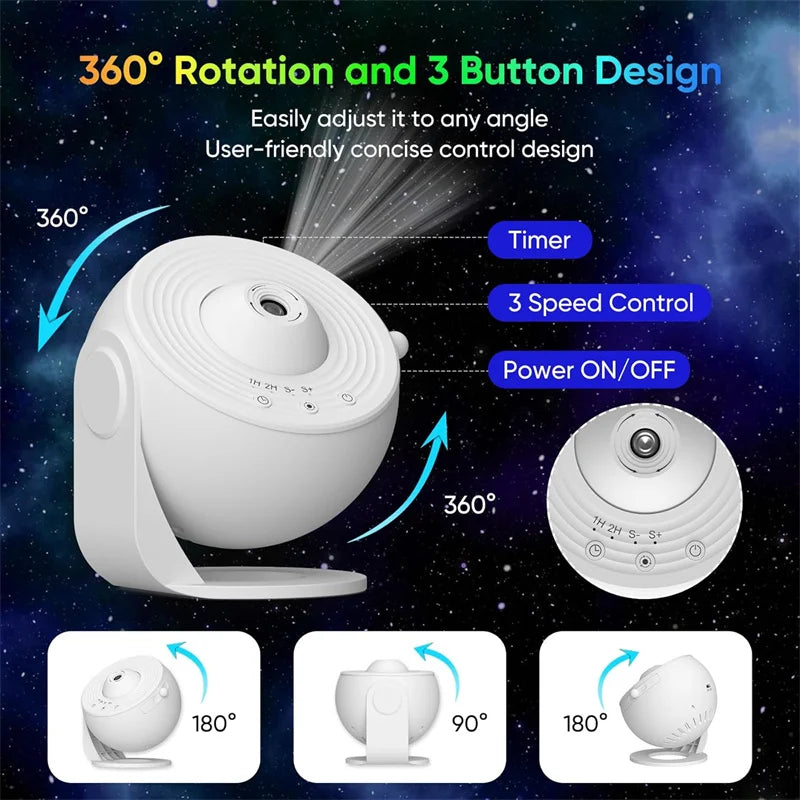 DVOLADOR Galaxy Night Light Projector 360Degree Starry Sky Lamp