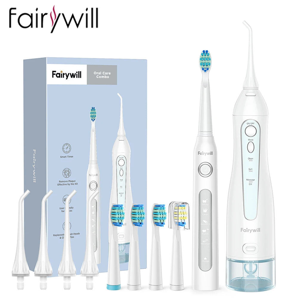 Fairywill Water Flosser And Electric Toothbrush Portable