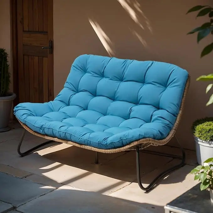 HUANZHUANG Outdoor Loveseat Boho Rattan Patio Couch