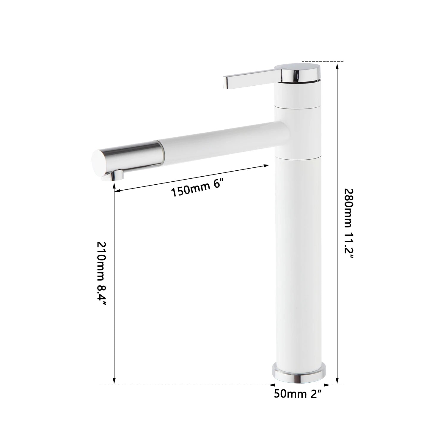 JIENI Deck Mounted Bathroom Vessel Sink Faucet With Long Spout