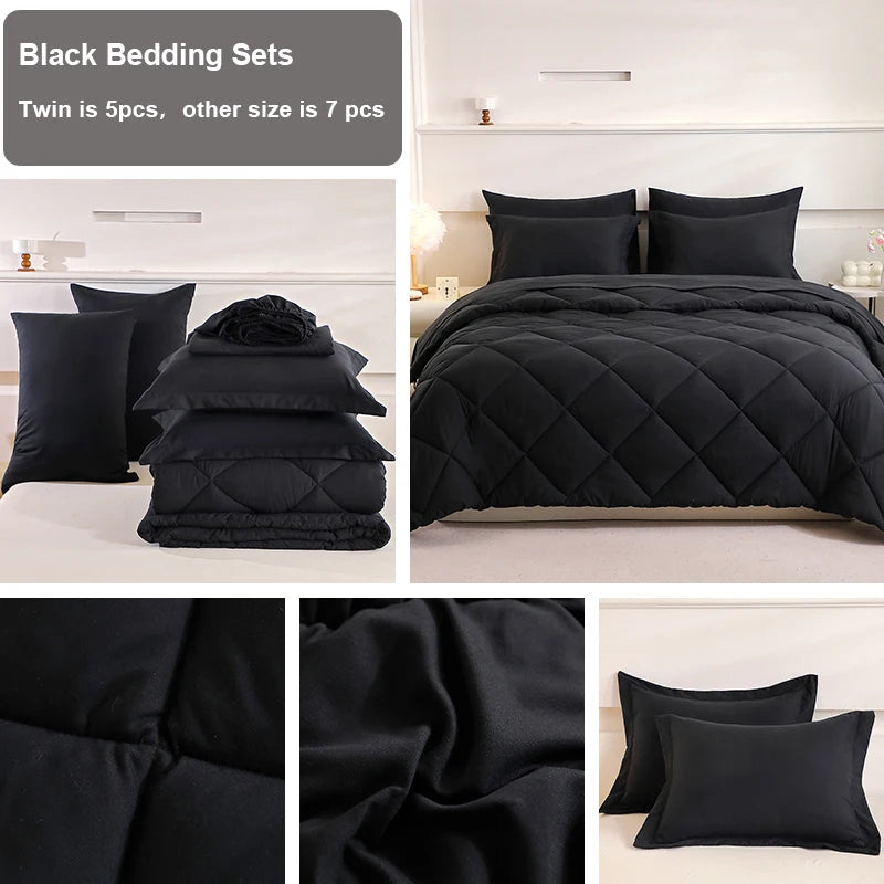 EasYum 7-Piece Solid Comforter Set