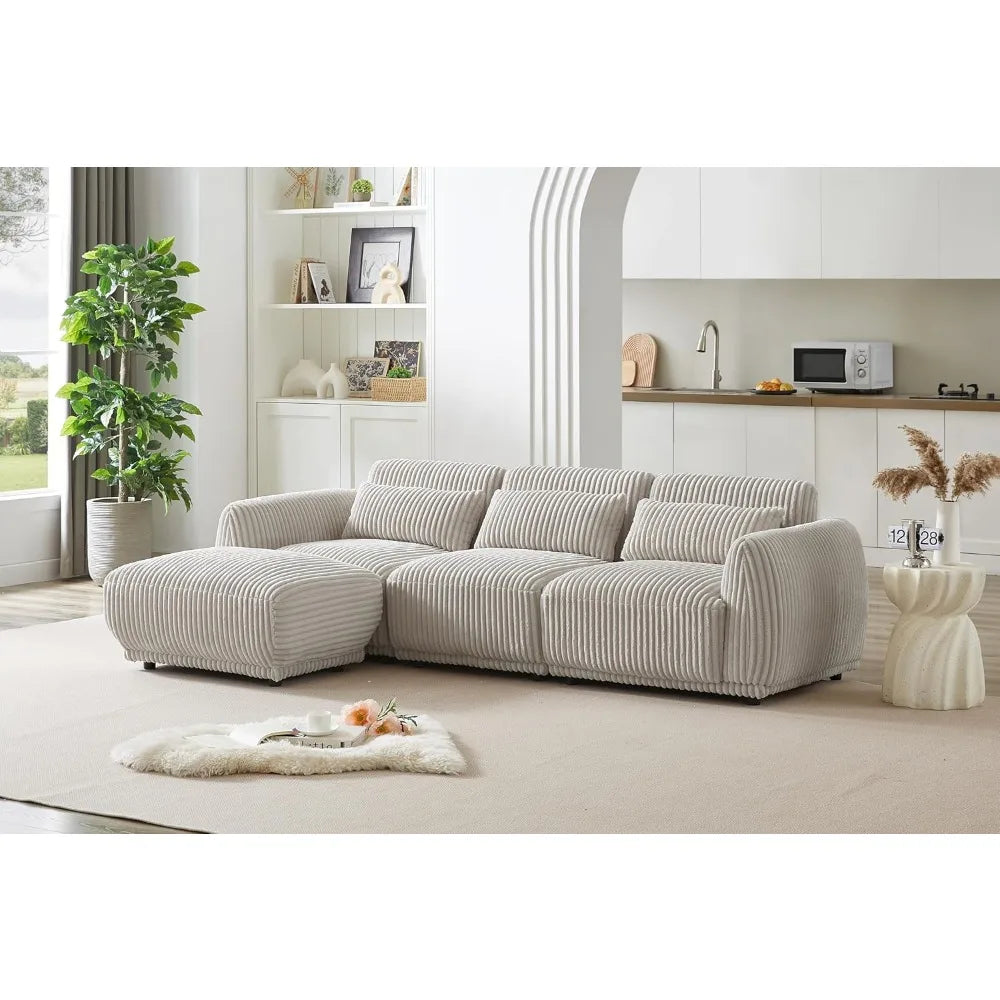 Tongyue L Shaped Sectional Sofa With Removable Ottomans