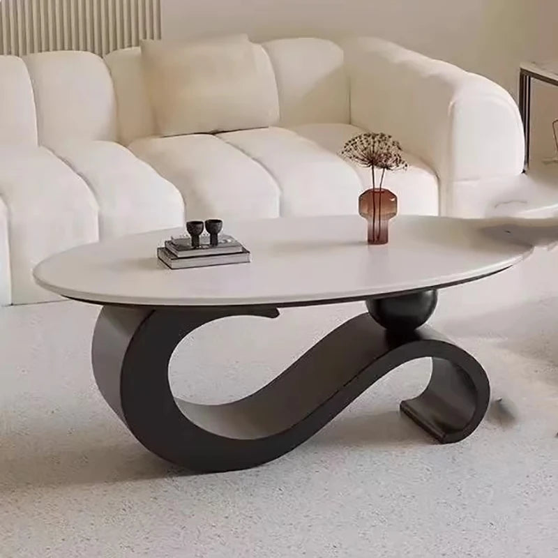 Mid Century Retro Coffee Table Beauty Luxury Oval Nordic Coffee Table Aesthetic Classic Table Basse De Salon Home Furniture