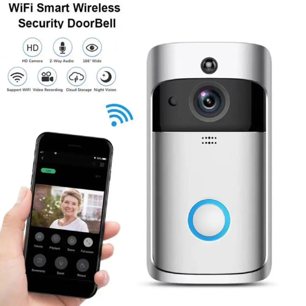 WiFi Video Doorbell 720P Night Vision With Two Way Audio