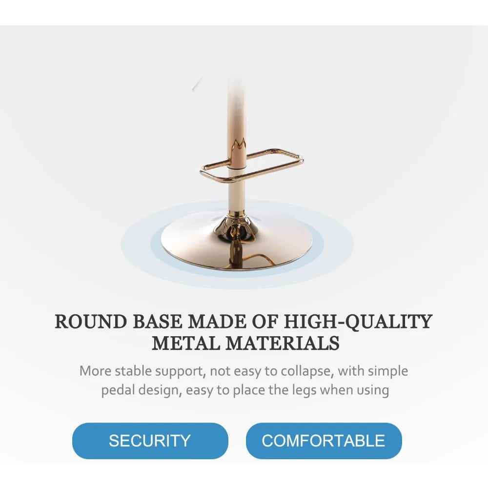 DAFIFY Velvet Swivel Bar Stools Set 4 Adjustable Counter