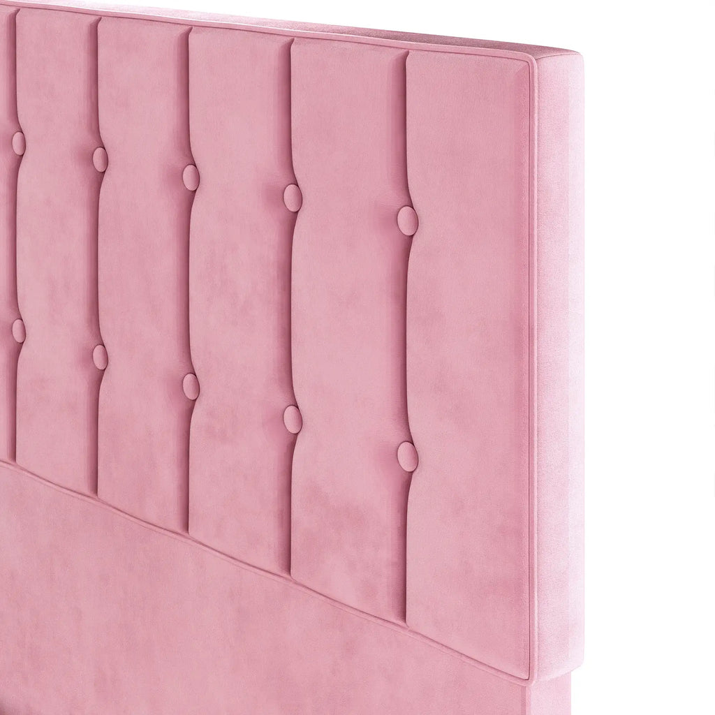 LIKIMIO Velvet Upholstered Twin Bed Frame With Headboard And Slats