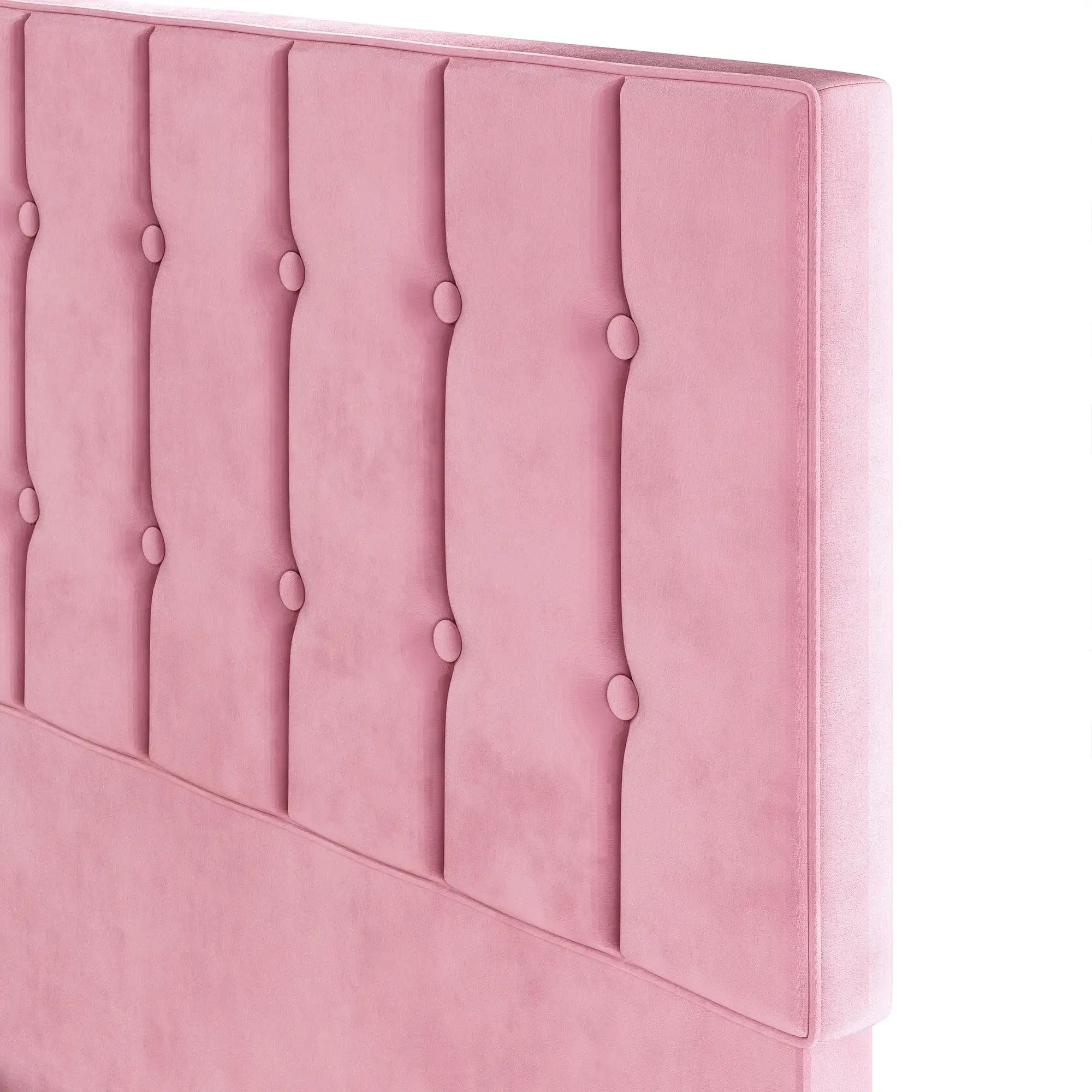 LIKIMIO Velvet Upholstered Twin Bed Frame With Headboard And Slats