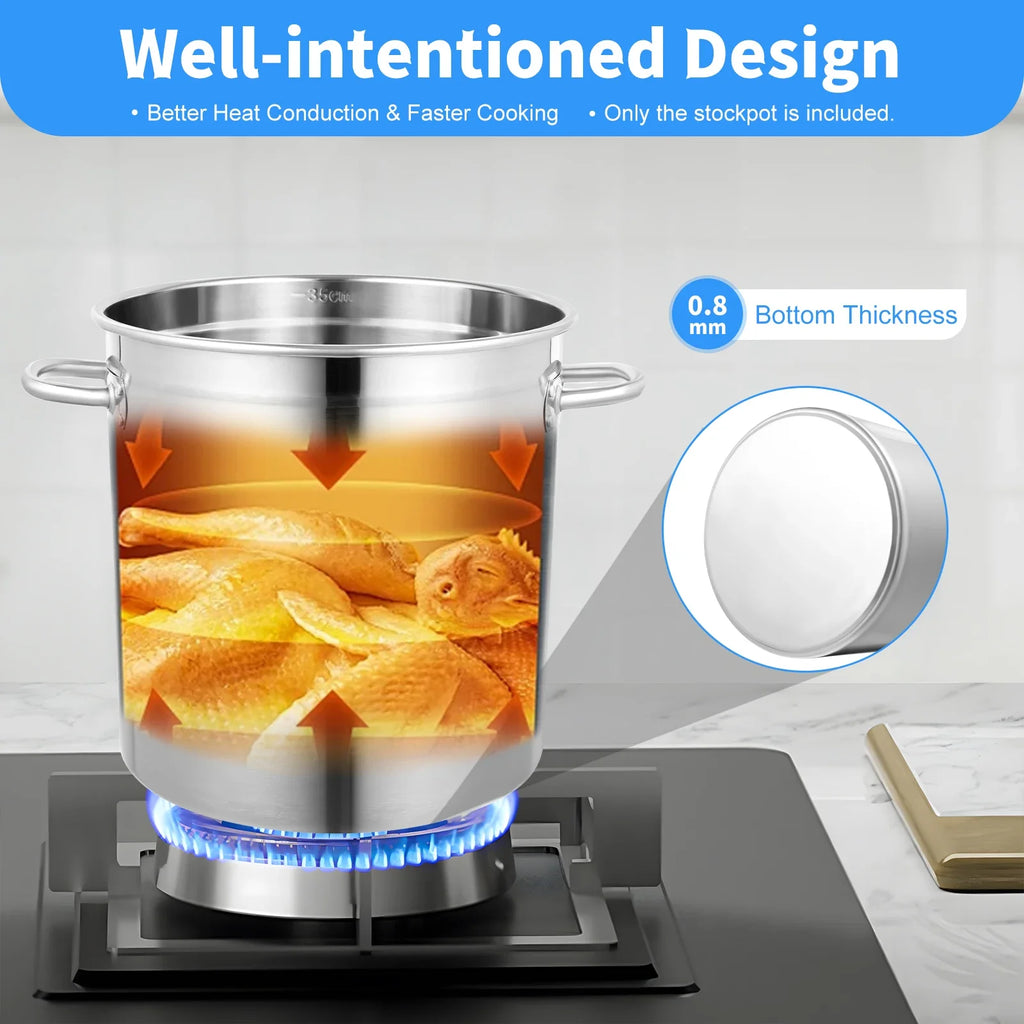 Hign-concerned Heavy Duty Stock Pot Stainless Steel With Lid