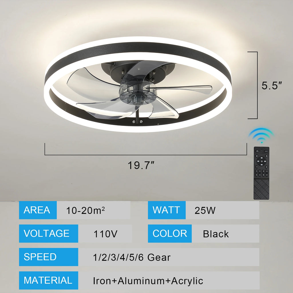 LED Ceiling Fan Fandelier with App and Remote Control
