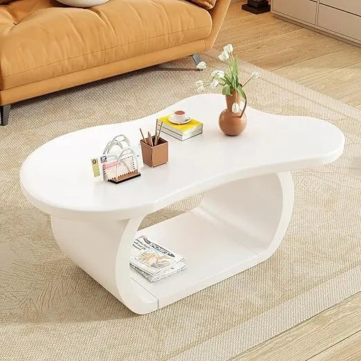 Modern Round Coffee Table With Sturdy Base