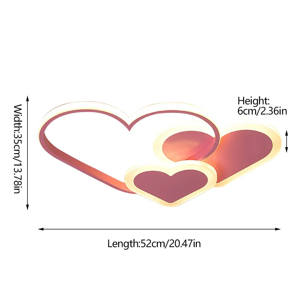 Heart Shaped LED Ceiling Lamp With Remote Control Adjustable