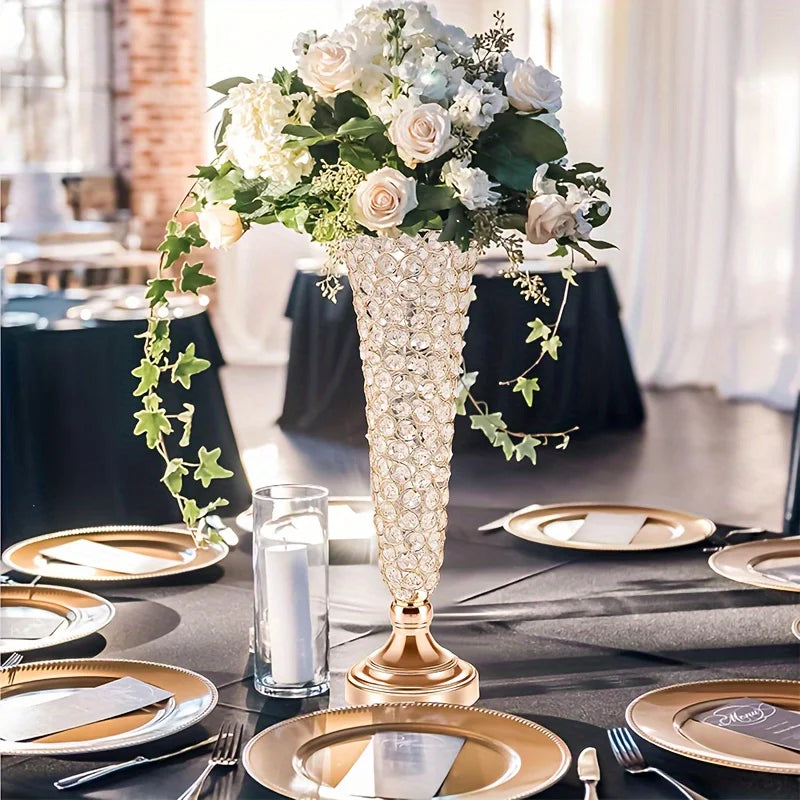 Function Two Crystal Vases Set for Elegant Centerpiece Decor