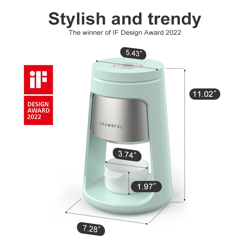 Crownful Shaved Ice Machine Mini Ice Crusher Portable Home Use