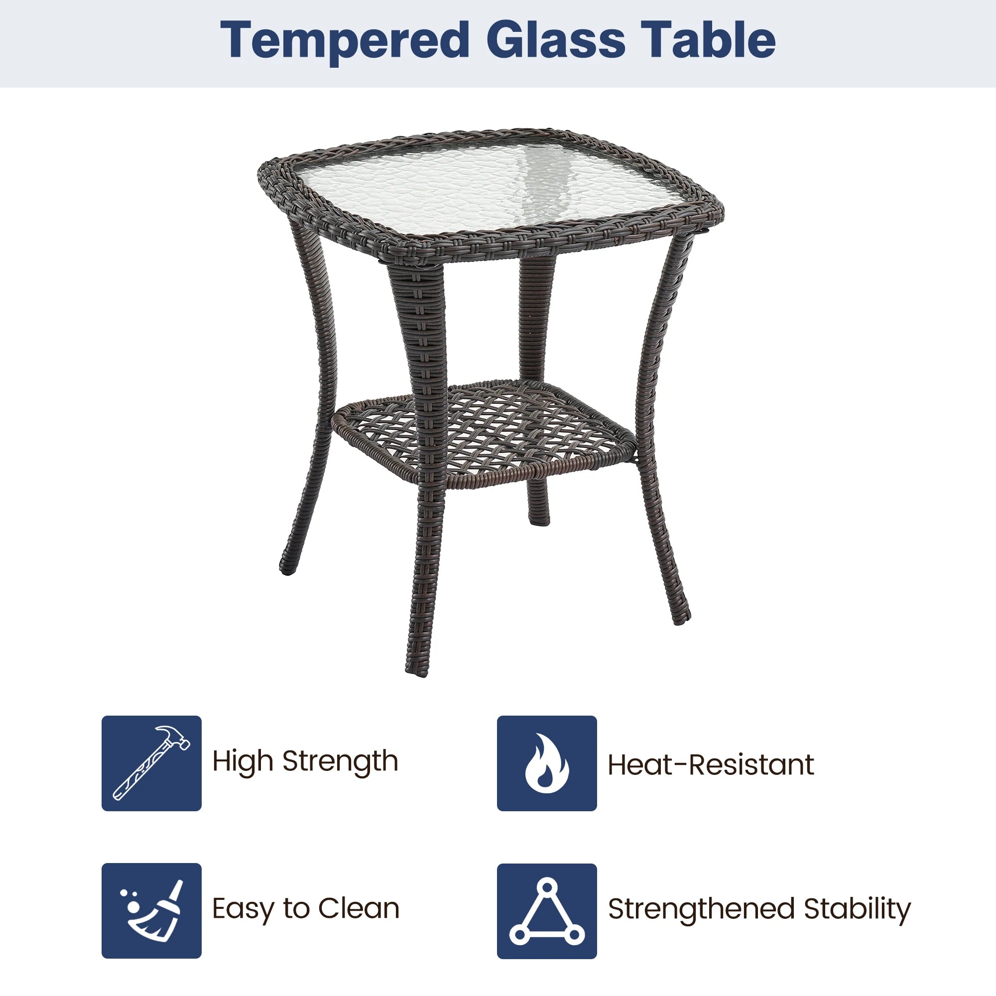 HobbyLane Outdoor Wicker Swivel Chair Set With Rattan Side Table