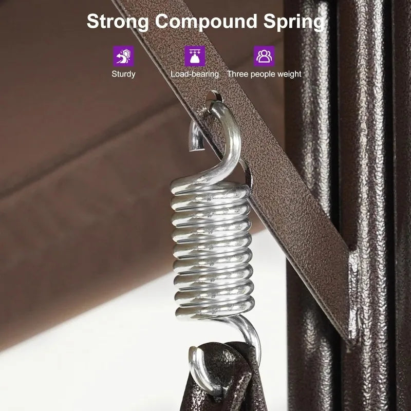 Deluxe 3 Seat Outdoor Patio Swing With Adjustable Tilt Canopy