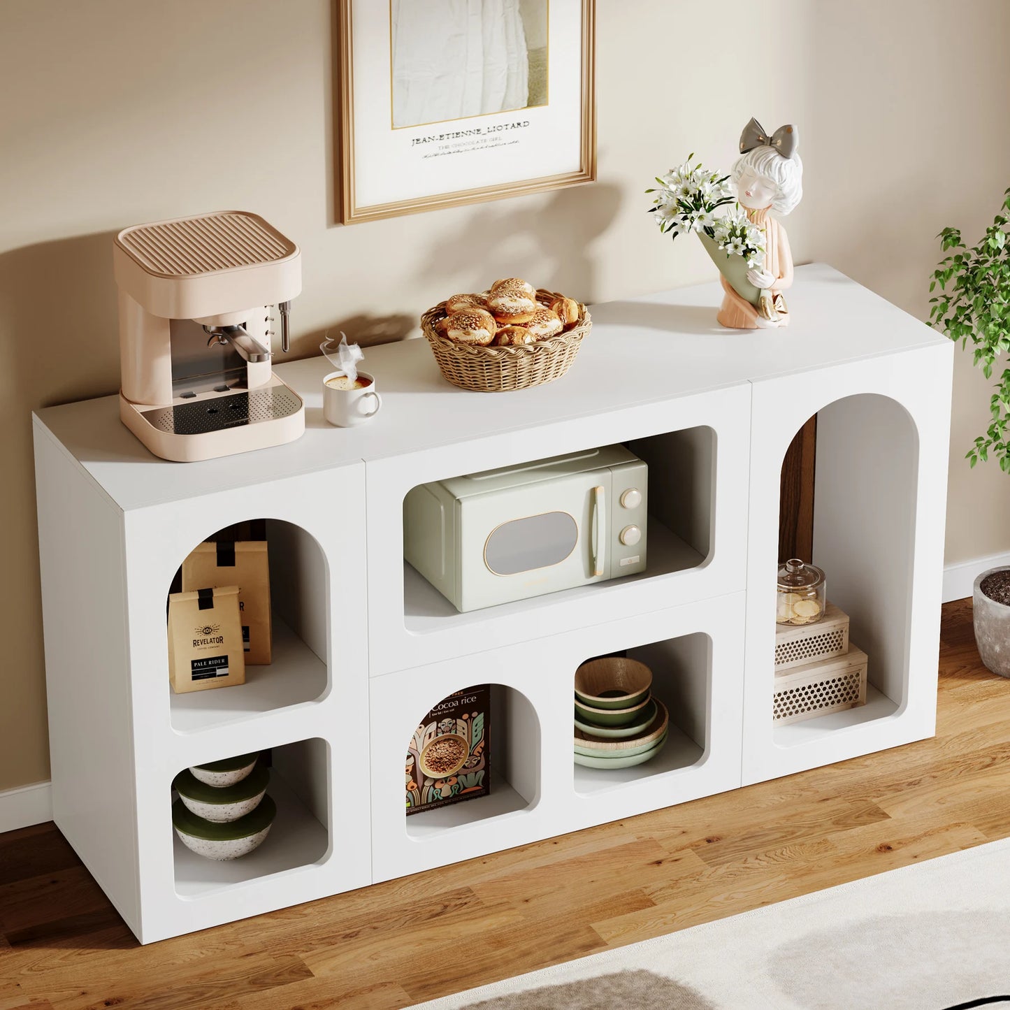 Tribesigns Modern Console Table With 6 Storage Compartments Entryway