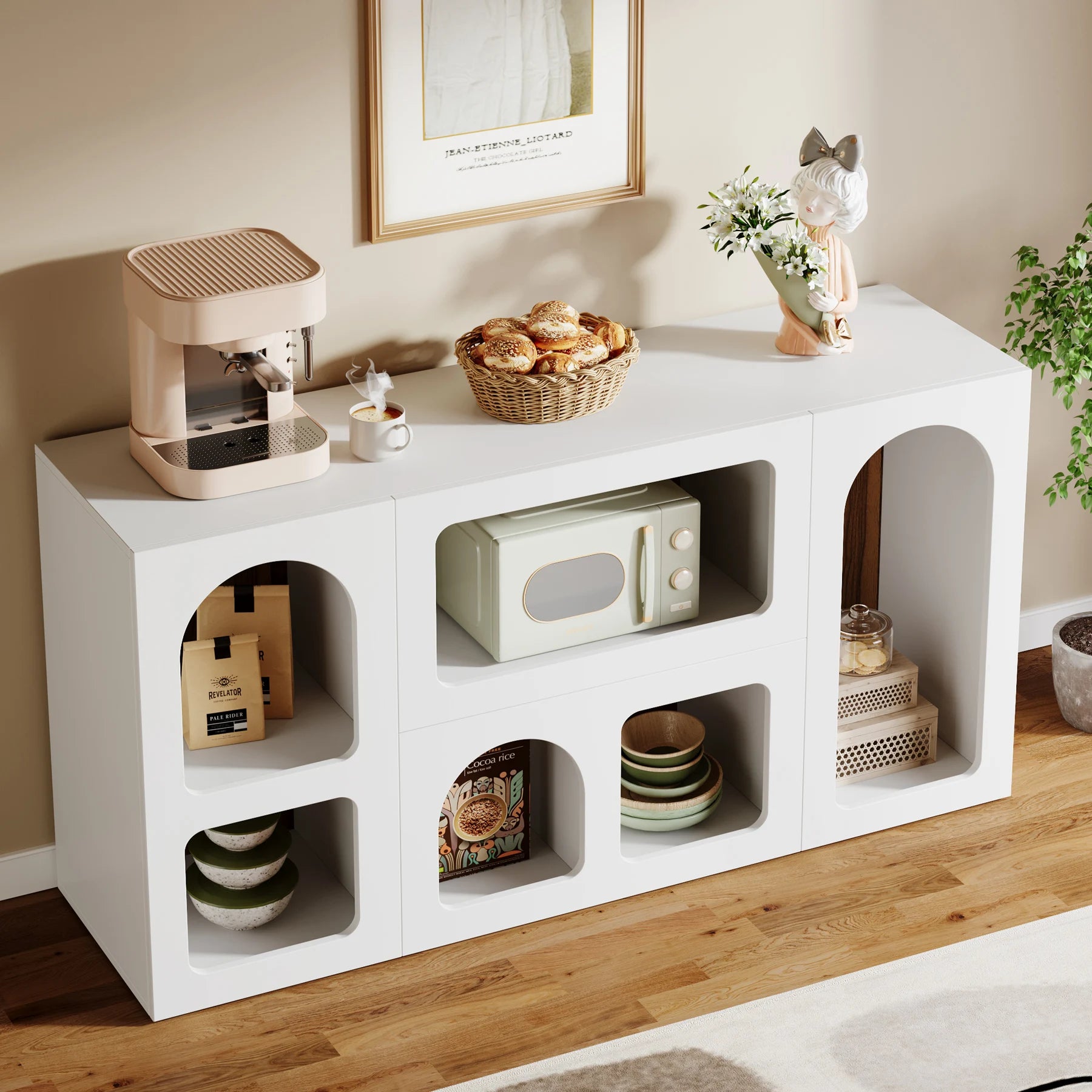 Tribesigns Modern Console Table With 6 Storage Compartments Entryway