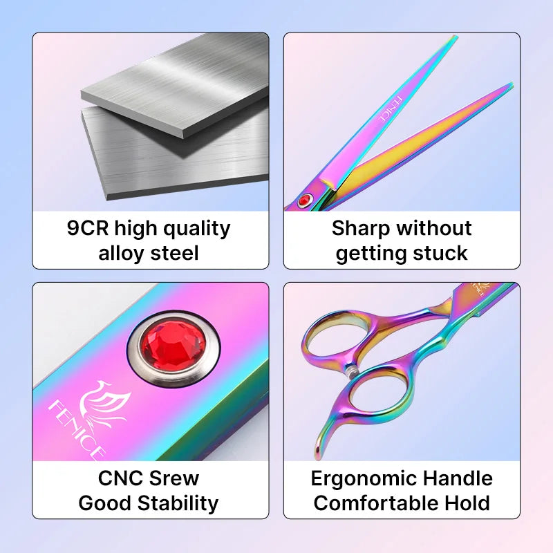 Fenice Classical 9Cr Steel Dog Grooming Scissors Set