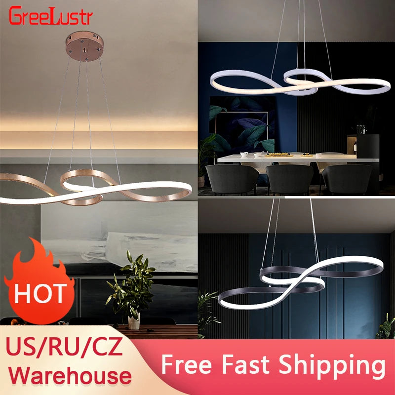 GreeLustr Nordic LED Pendant Light Minimalist Chandelier Fixture