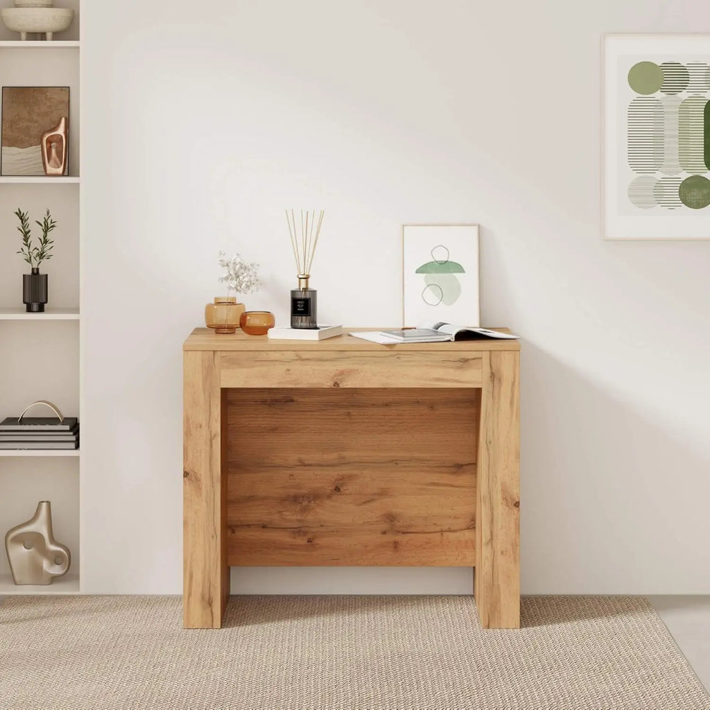 XMSJ Extendable Console Table With Extension Leaves Holder