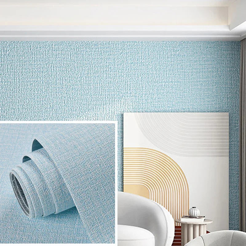 NONECN Linen 3D Foam Self Adhesive Wallpaper Waterproof