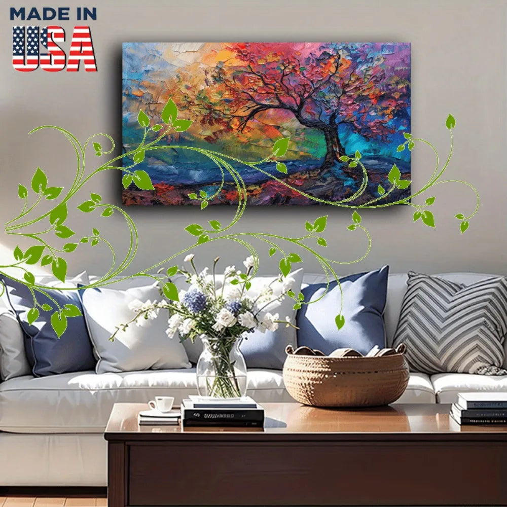 Chunky Wood Frame Mural Artwork Interior Decor Abstract