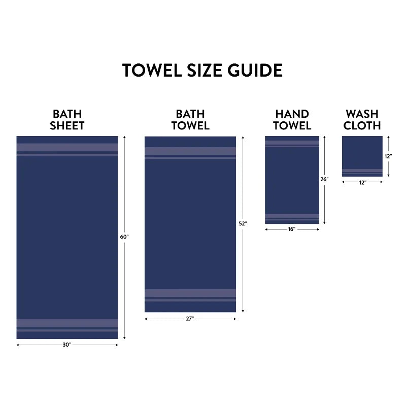 18-Piece 100% Cotton Towel Set, 4 Bath Towels, 4 Hand Towels, and 10 Face Towels, Soft and Super Absorbent
