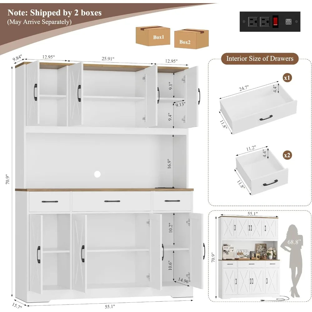 Charge Unit Kitchen Pantry Cabinet With Charging Station