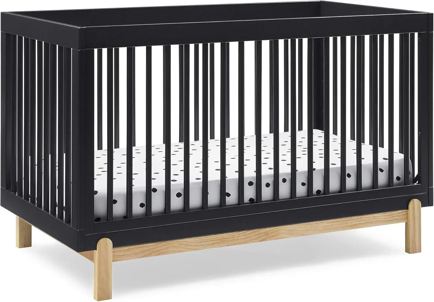 Poppy 4-in-1 Convertible Crib Adjustable Wood Baby Nursery Furniture