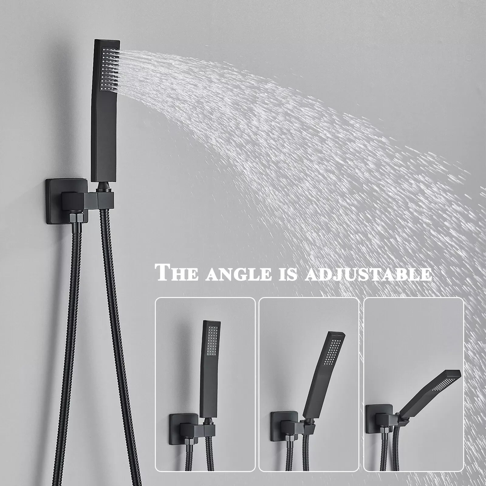 MYQualife Wall Mount Shower Faucet Rainfall Mixer Tap With Sprayer