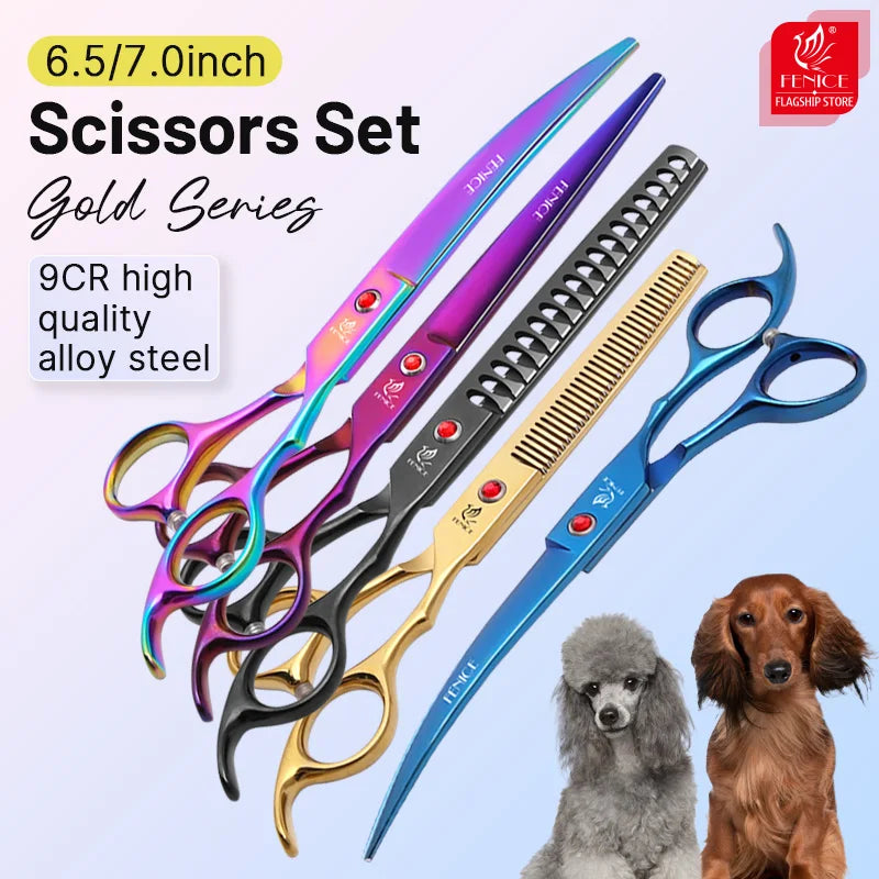 Fenice Classical 9Cr Steel Dog Grooming Scissors Set
