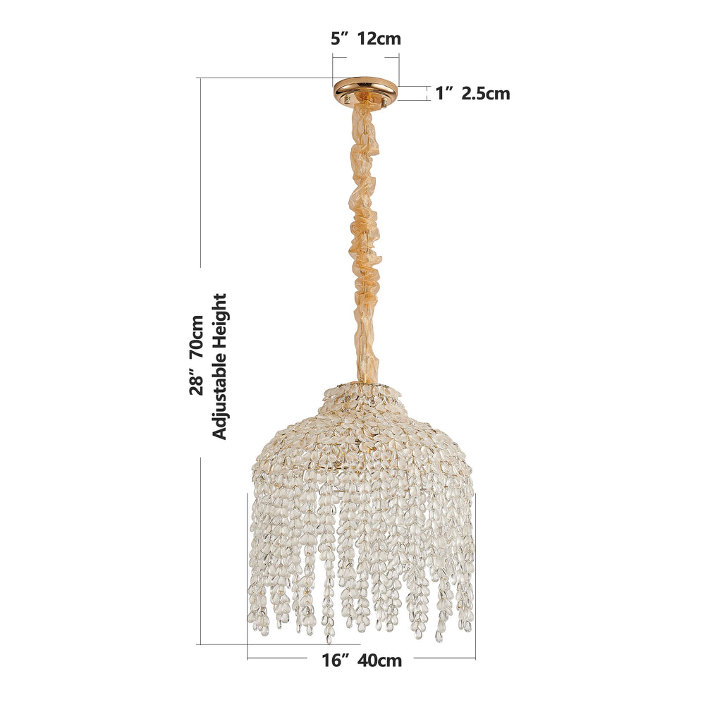 ARLGSITE Five-Light Crystal Pendant Chandelier Waterfall Design