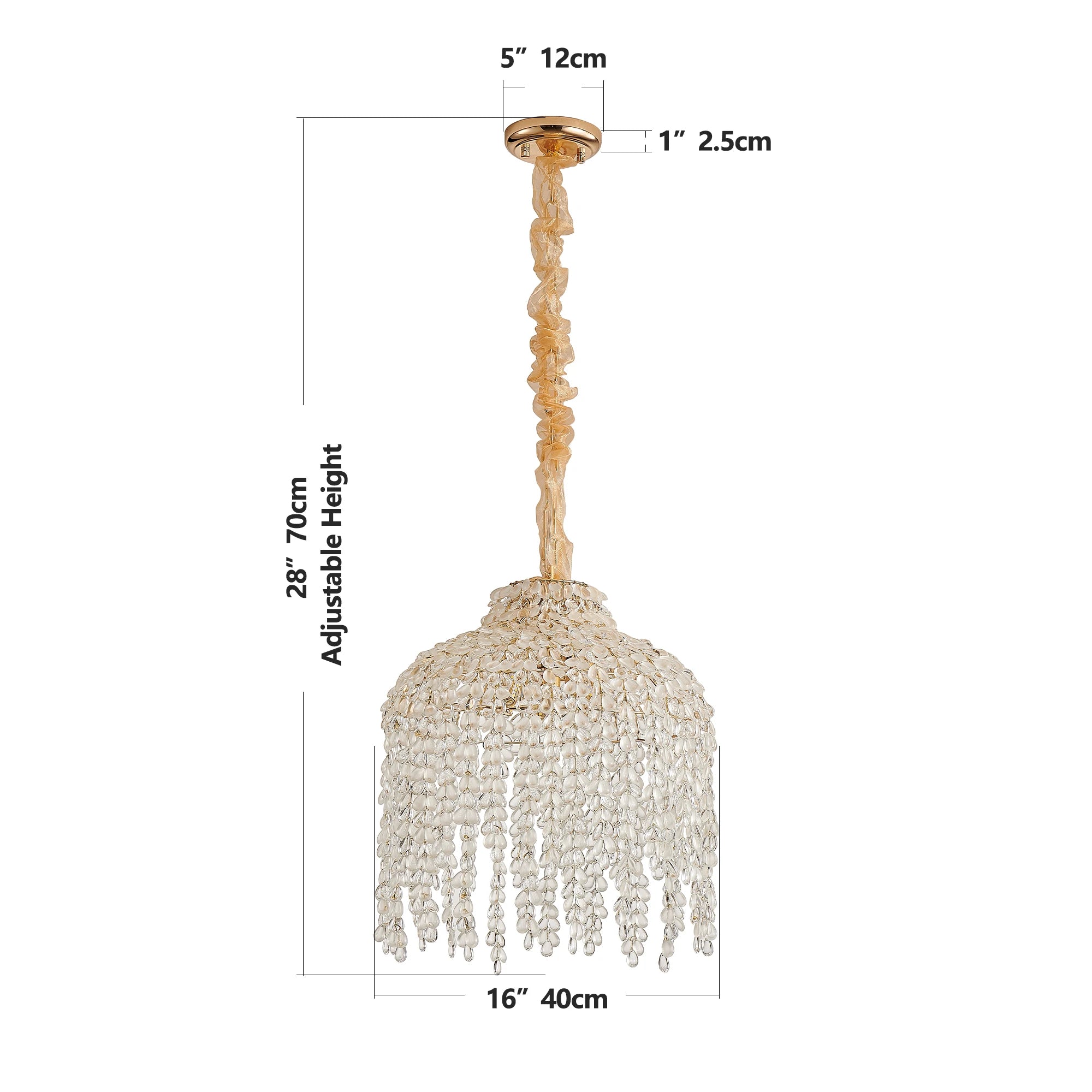 ARLGSITE Five-Light Crystal Pendant Chandelier Waterfall Design