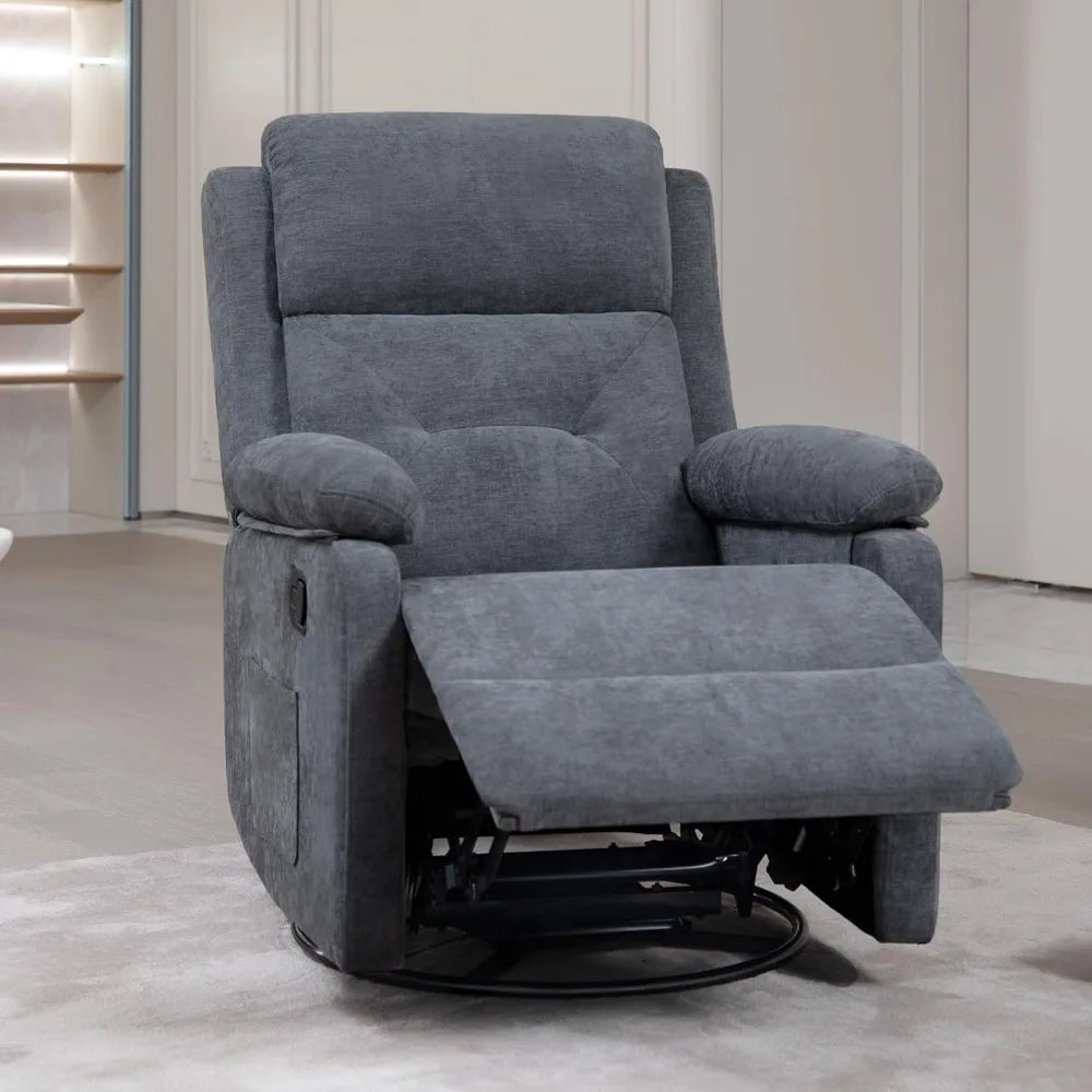 ANGDUO Swivel Rocker Recliner Chair Adjustable Backrest